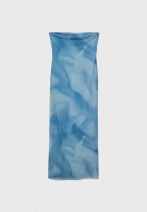 Платье Тюлевое платье с открытыми плечами и принтом (Schulterfreies T?llkleid mit Print) Облегающее платье миди без плеч и с квадратным вырезом. Комбинированная внутренняя подкладка.