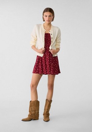 Платье Короткое струящееся платье с принтом (Kurzes, flie?endes Kleid mit Print) Короткое струящееся платье с квадратным вырезом, эластичным верхом и короткими рукавами-буфами. Регулируемый открытый в