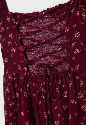 Платье Короткое струящееся платье с принтом (Kurzes, flie?endes Kleid mit Print) Короткое струящееся платье с квадратным вырезом, эластичным верхом и короткими рукавами-буфами. Регулируемый открытый в