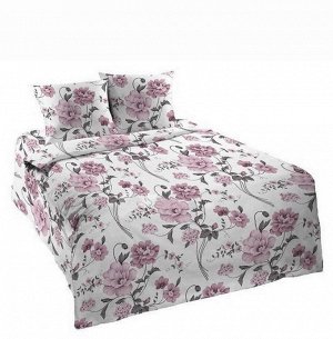 Комплект постельного белья 1,5-спальный, с вырезом "ромб",  бязь Шуйская ГОСТ (Вальс, розовый)