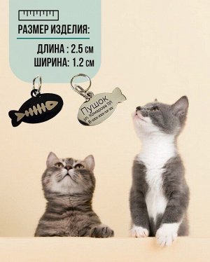 Жетон для кошек с индивидуальной гравировкой