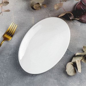 Блюдо овальное Wilmax Olivia, 13,5*20 см, фарфор, цвет белый