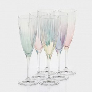 Набор бокалов для шампанского из хрустального стекла Bohemia Crystal «Кейт», 220 мл, 6 шт.