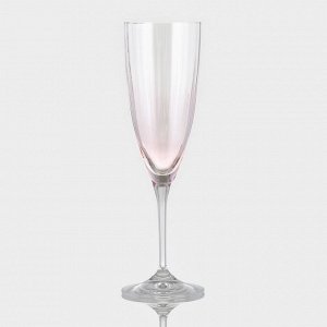 Набор бокалов для шампанского из хрустального стекла Bohemia Crystal «Кейт», 220 мл, 6 шт.