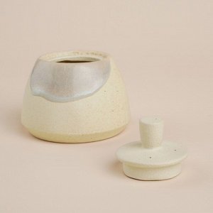 Сахарница SL Home «Волны Сардинии», 280 мл, 9,5?10,5 см, фарфор, бежевая
