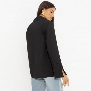 Блуза с разрезами на манжетах, Амбассадор стиля (black)