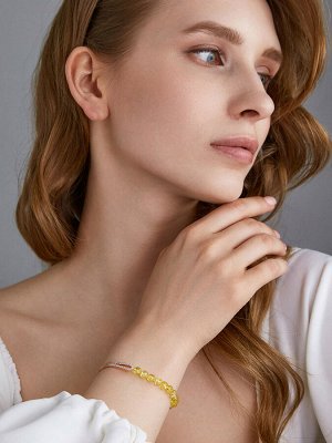 Утончённый браслет «Карамель» из лимонного янтаря