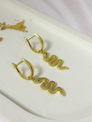 Серьги "Золотые змейки" символ 2025 года! (В9)