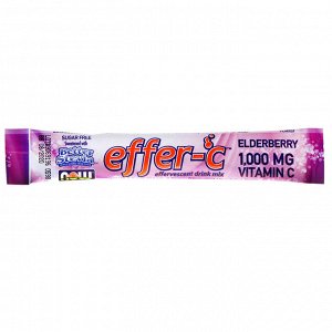 Now Foods, Effer-C, шипучий растворимый напиток, бузина, 30 пакетиков по 5,5 г