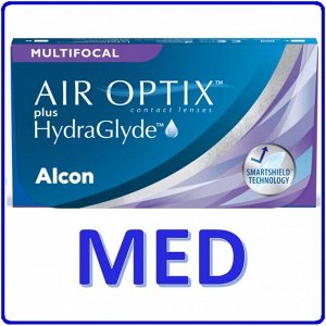 1-мес контактные линзы AIR OPTIX AQUA Plus HydraGlyde MULTIFOCAL 3 линзы MED