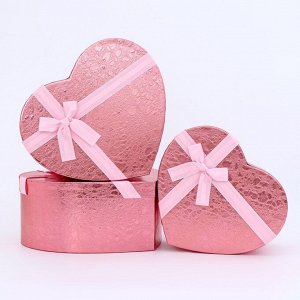 Набор подарочных коробок сердце 3 в 1, 31x27x13.3; 28x25x11.7; 26x23x10.3 см