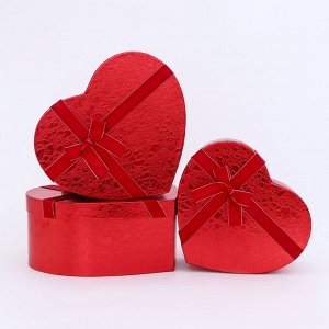 Набор коробок 3 в 1 сердца 31 x 27 x 13.3; 28 x 25 x 11.7; 26x23x10.3 см