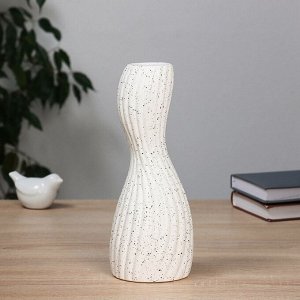 Ваза настольная «Финли», 25x9.5 см, керамика, белая в чёрные крапинки
