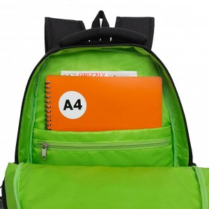 Рюкзак школьный GRIZZLY с карманом для ноутбука 13", анатомической спинкой, для мальчика