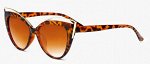 Солнцезащитные очки с металлическим уголком леопардовые