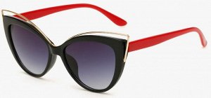 Солнцезащитные очки с металлическим уголком черно-красные
