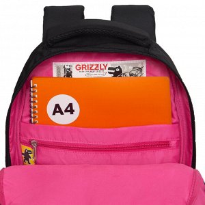 Рюкзак школьный GRIZZLY с карманом для ноутбука 13", анатомической спинкой, для девочки