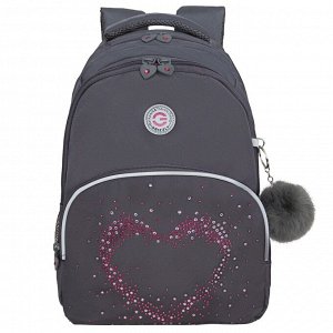 Рюкзак школьный GRIZZLY с карманом для ноутбука 13", анатомической спинкой, для девочки