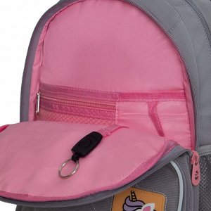 Рюкзак школьный GRIZZLY с карманом для ноутбука 13", анатомической спинкой, для девочки