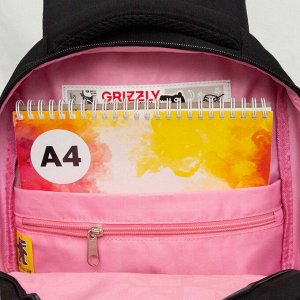 Рюкзак школьный GRIZZLY с карманом для ноутбука 13", анатомической спинкой, для девочки