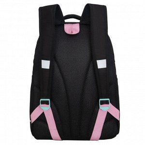 Рюкзак школьный GRIZZLY с карманом для ноутбука 13", жесткой спинкой, двумя отделениями, для девочки