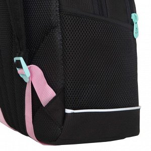 Рюкзак школьный GRIZZLY с карманом для ноутбука 13", жесткой спинкой, двумя отделениями, для девочки