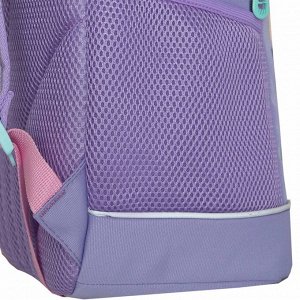 Рюкзак школьный GRIZZLY с карманом для ноутбука 13", жесткой спинкой, двумя отделениями, для девочки