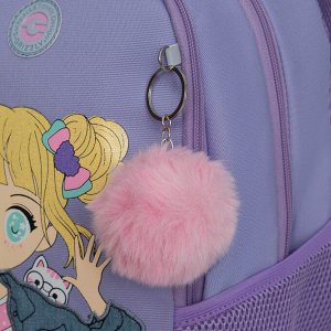 Рюкзак школьный GRIZZLY с карманом для ноутбука 13", жесткой спинкой, двумя отделениями, для девочки