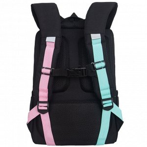 Рюкзак школьный GRIZZLY с карманом для ноутбука 13", двумя отделениями, анатомической спинкой, для девочки