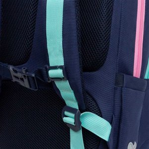 Рюкзак школьный GRIZZLY с карманом для ноутбука 13", двумя отделениями, анатомической спинкой, для девочки