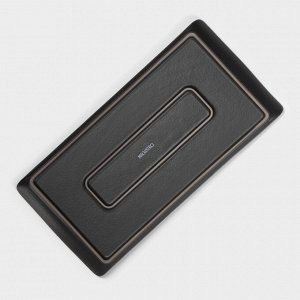 Блюдо для подачи Magistro Black style, 29.5x14.8 см, фарфор, чёрное