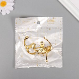 Крючок металл двойной, набор 4 шт., золото, 4.5x3 см