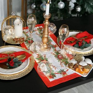 Дорожка на стол "Этель" Рождественский бал 30х70 см, 100% хл, саржа 190 гр/м2