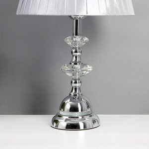 Лампа настольная «Антураж» 1x40 Вт Е27+ LED подсветка 3 Вт хром 28x28x46 см