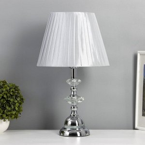 Лампа настольная «Антураж» 1x40 Вт Е27+ LED подсветка 3 Вт хром 28x28x46 см