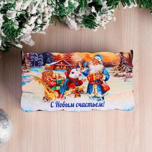 Шкатулка - купюрница «Дед Мороз с мышкой», с новым счастьем, 17-9,5-6 см