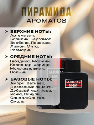Туалетная вода мужская Saturday Night, 105 мл