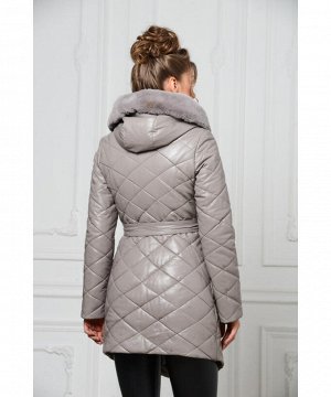 Утеплённое пальто из эко-кожиАртикул: RL-669-1-B