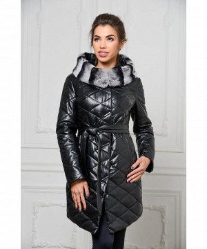Красивое пальто из эко-кожи с капюшономАртикул: RL-669-1-CH