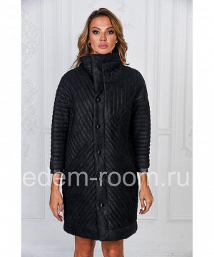 Модное кожаное пальто  Артикул: M-17159-CH