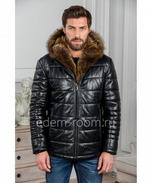 Теплая мужская куртка из кожиАртикул: I-1831-2-EN