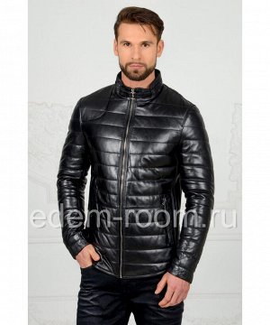 Утеплённая кожаная куртка для мужчинАртикул: VR-3312-CH