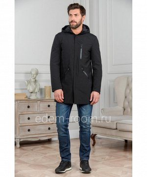 Чёрная мужская куртка с капюшономАртикул: R-898015-2-CH