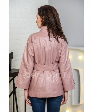 Женская кожаная куртка цвета пудры из натуральной кожиАртикул: AL-85-70-P