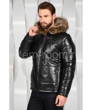 Зимняя мужская кожаная куртка с мехомАртикул: C-8203-EN