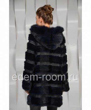 Пальто из вязаной норкиАртикул: R-7453-CH
