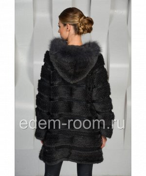 Норковая вязаное пальтоАртикул: R-7453-S