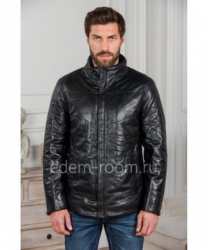 Тёплая кожаная куртка без капюшонаАртикул: W-8005-3