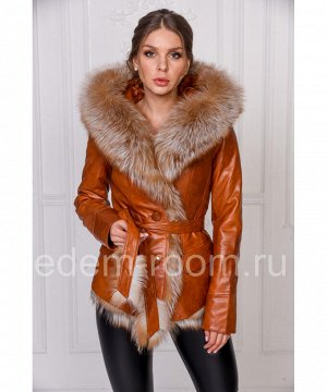 Куртка из эко-кожи и меха лисыАртикул: RS-211-R