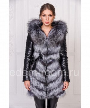 Зимняя куртка-жилетка из эко-кожиАртикул: RS-789-CH